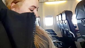 Petite immature masturbating on a plane